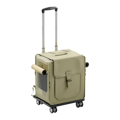 Tragbarer, faltbarer, atmungsaktiver Katzentaschen-Trolley mit großer Kapazität
