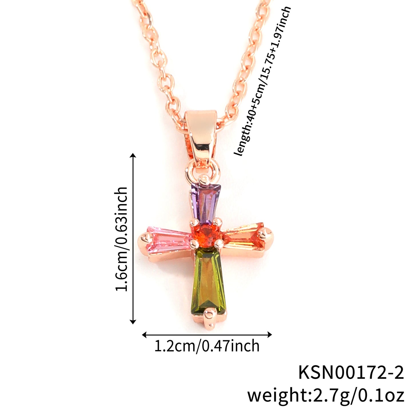 Colorful Copper Inlaid With Zircon Pendant Light Luxury Simple Personalized All-match Necklace