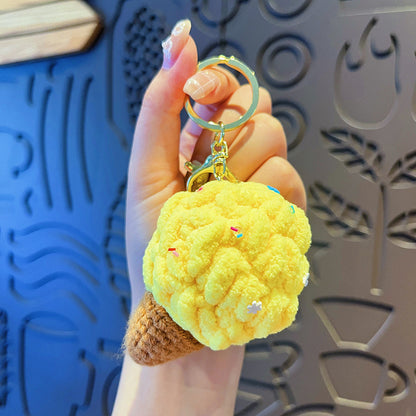Llavero original de helado de peluche colorido