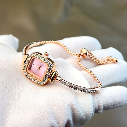 Reloj de moda con diamantes cuadrados para mujer