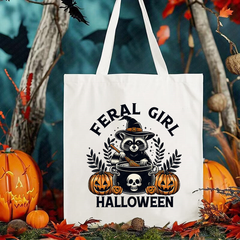 Halloween Printed Canvas Bag Shoulder Bag