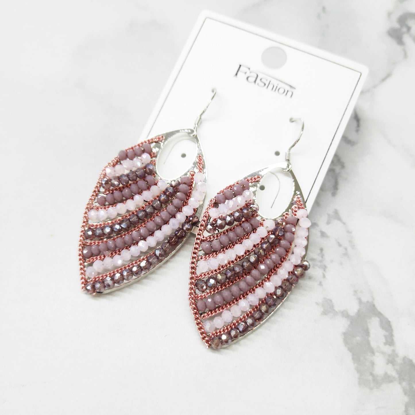 Exaggerated Bohemian Style Elegant Leaf Beaded Earrings