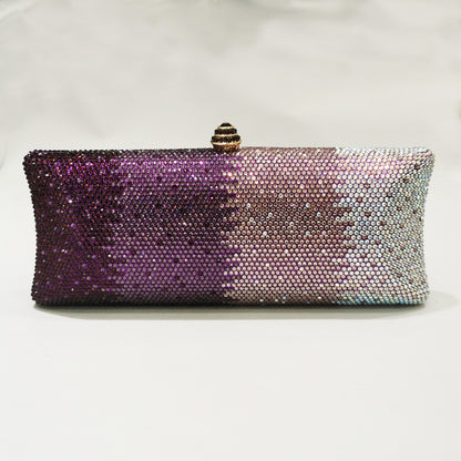 Damen-Clutch mit Farbverlauf und Strasssteinen, Umhängetasche