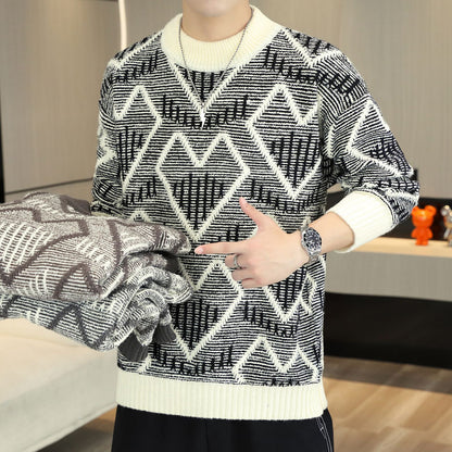 Men's Polyester Warm Sweater In Winter