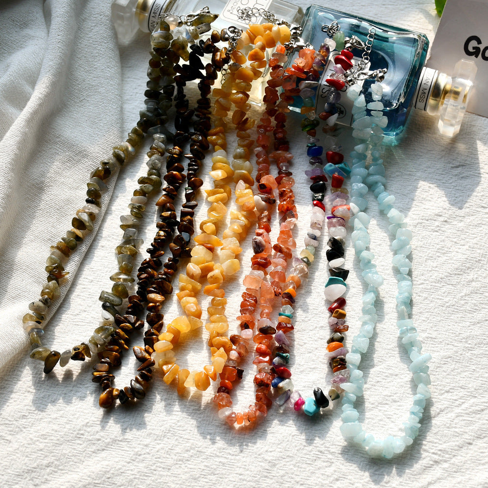 Vacation Style Color Crystal Necklace For Women