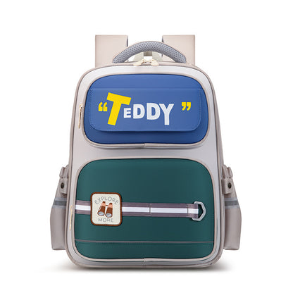 Mochila escolar infantil de estilo británico con letras de dibujos animados