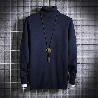 Turtleneck Sweater Men's Simple Solid Color Men's Large Size Pullover