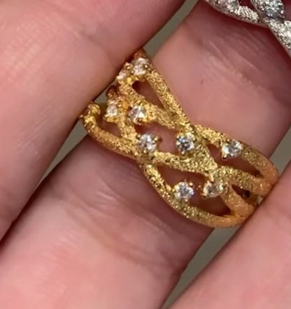 Cordón de enredadera hueco tridimensional de estilo antiguo para trenzar anillos.