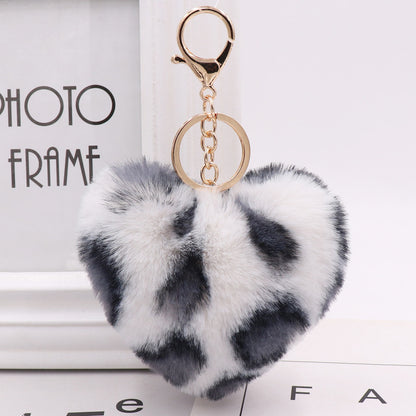 Llavero de corazón de peluche para mujer