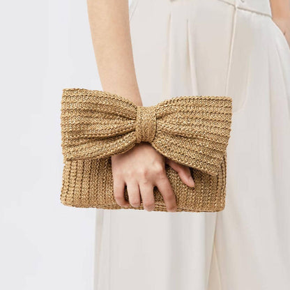 Bolso de paja con lazo personalizado