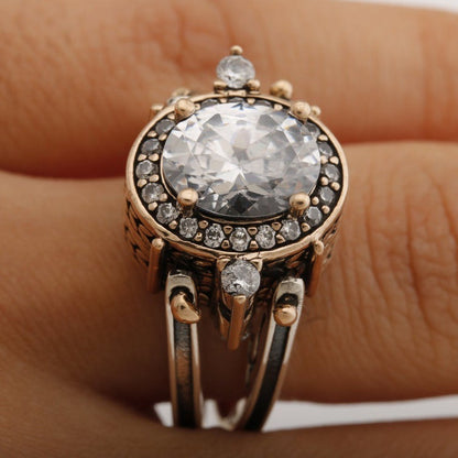 925 Silber Bi-Color Ring Exquisite Mode
