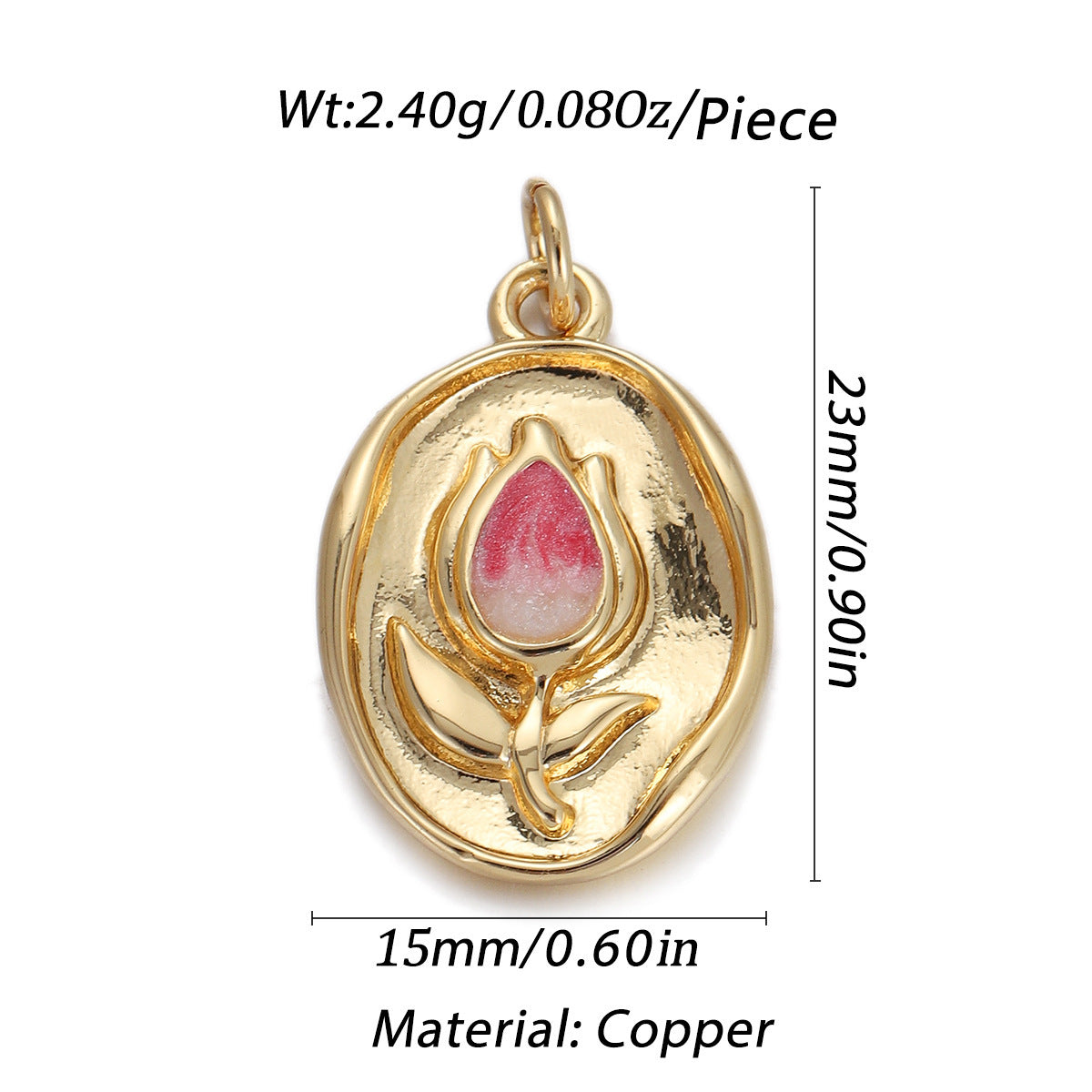 Love Drop Oil Pendant Micro-inlaid Diy Bracelet Necklace Accessories