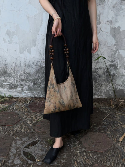 Bolsa con estampado de hojas de bambú