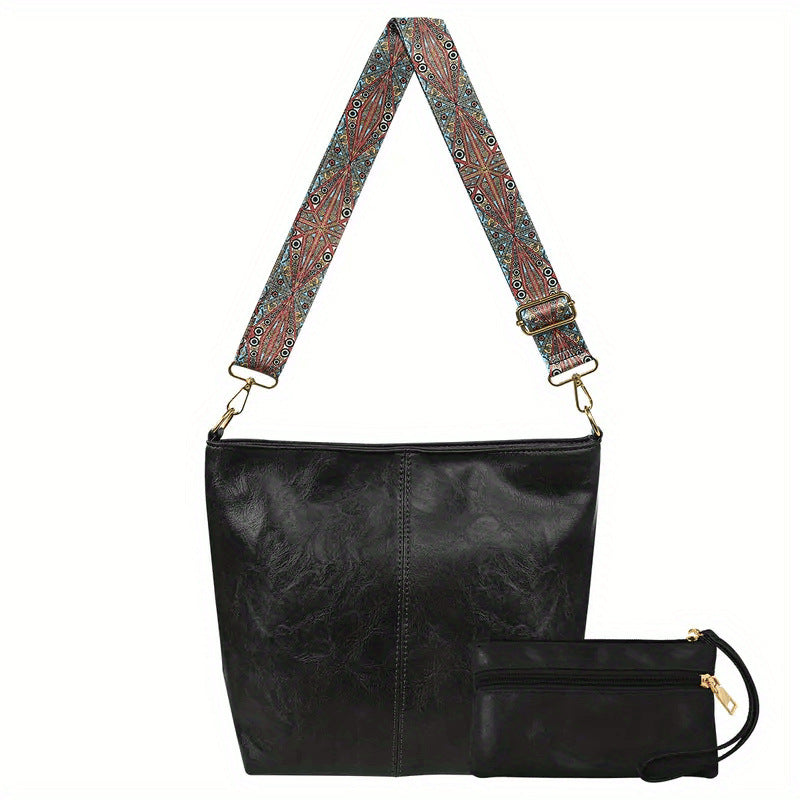 Retro Broadband Shoulder Messenger Bag