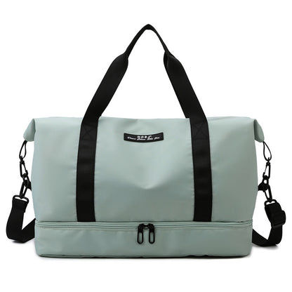 Bolsa de viaje de gran capacidad con compartimento para zapatos, portátil, para deportes, gimnasio, fitness, impermeable, para el hombro, para fin de semana, para mujer
