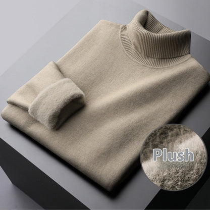 Suéter de invierno con cuello de tortuga para mujer, elegante, grueso y cálido, jersey de punto básico suelto para mujer