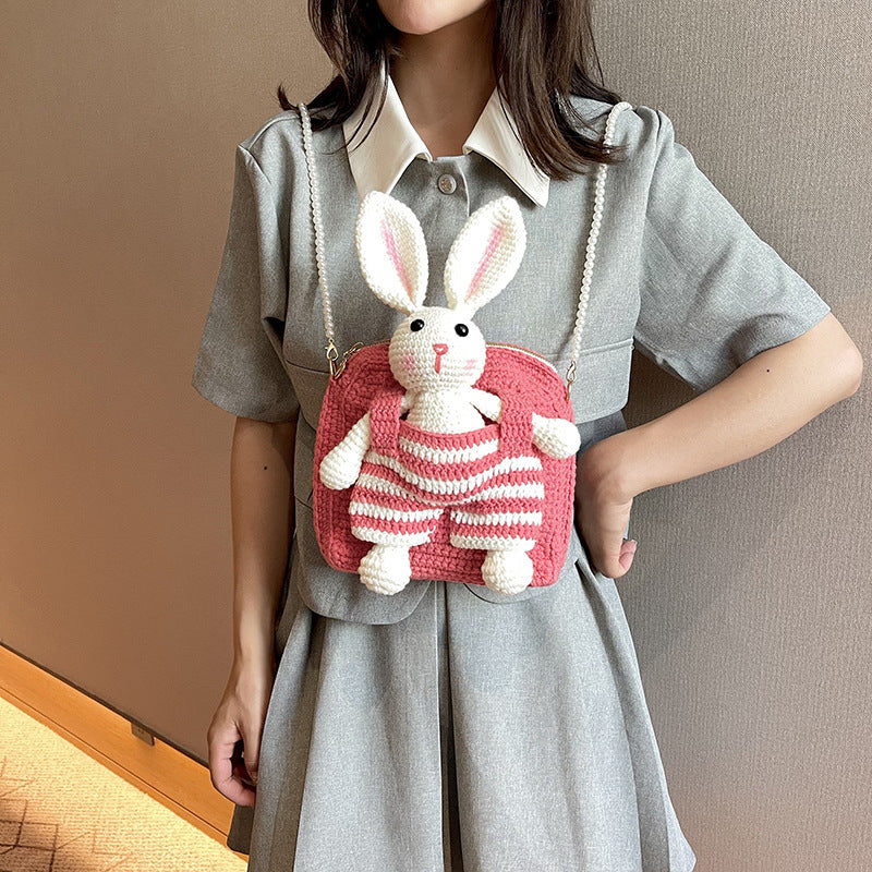 Rabbit Woolen Yarn Bag Hand-woven Bag DIY Crocheted
