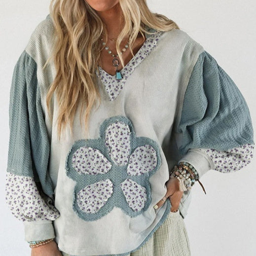 European And American Leisure Loose Contrast Color Knitted Pullover