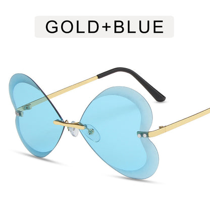 Retro Trend Liebe Persönlichkeit Metall Sonnenbrille Frauen
