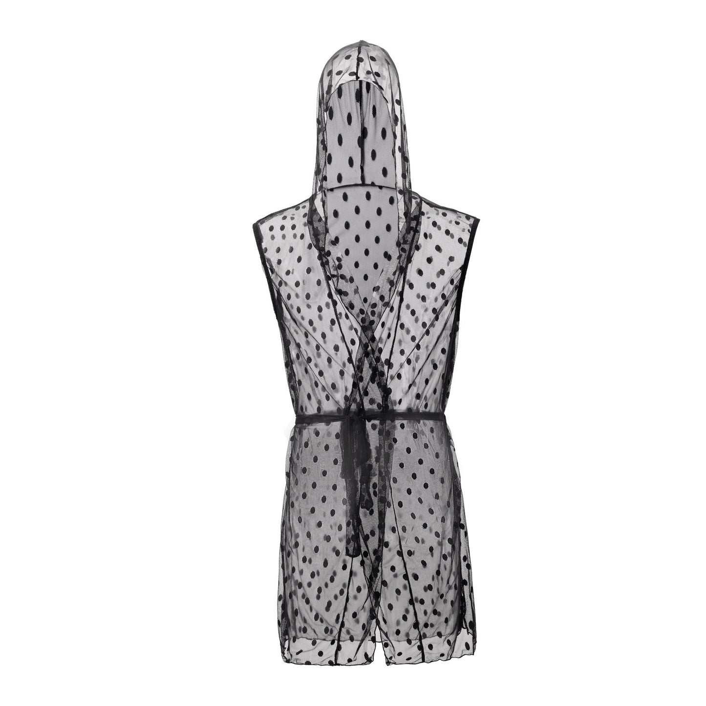 Men's Transparent Fashion Lace Mesh Bathrobe