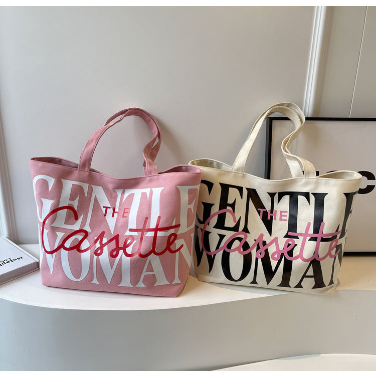 Letter Printed Canvas Totes