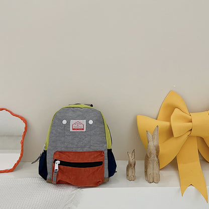 Mochila de lona ligera y sencilla para niños y niñas con protección para la columna vertebral.