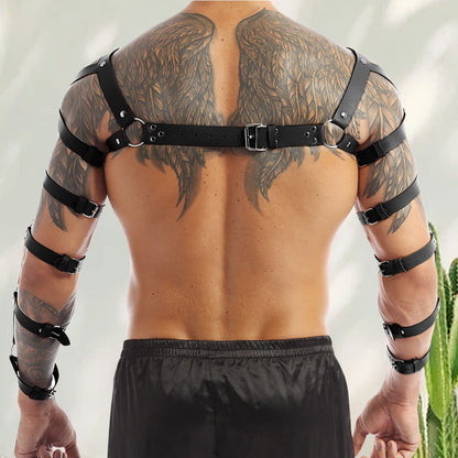 Men's Arm Shoulder Leather Straps Accessories Performance Costumes