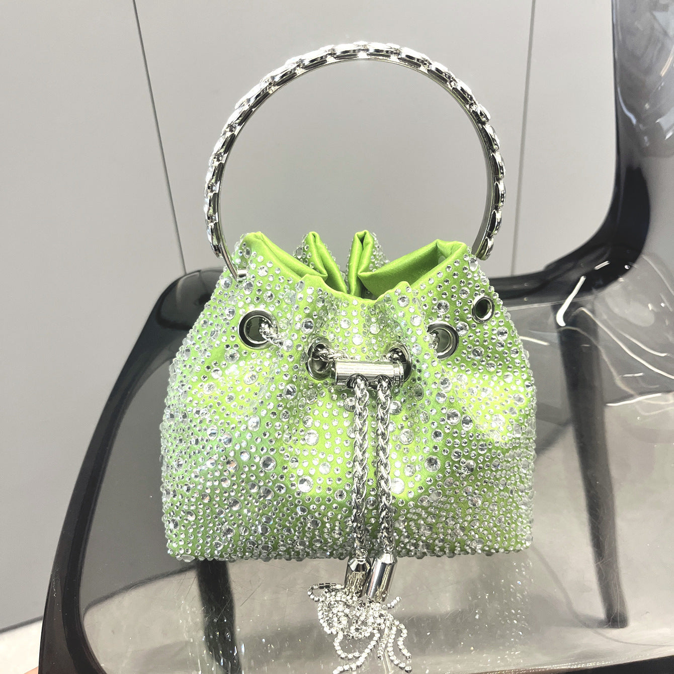 Drawstring Rhinestone Women's Bag