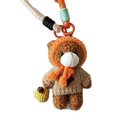 Correa para teléfono móvil de moda con colgante de oso de dibujos animados