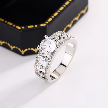Dewdrop Hohl-out Anti-moissanite Ring High-grade Spezielle Interesse Licht Luxus