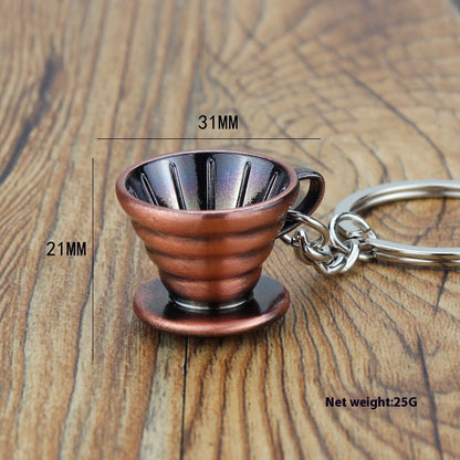 3D Kaffee Schlüsselanhänger Metall Autoschlüssel Anhänger