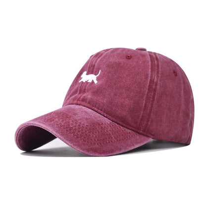 Sombrero para el sol vintage deslavado para mujer con ala curva y efecto desgastado