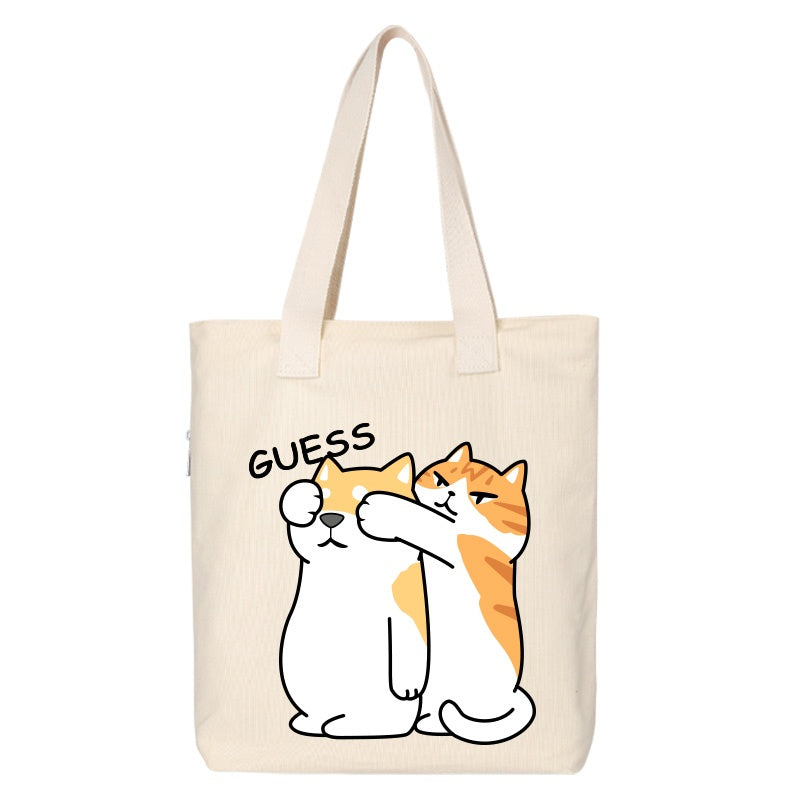 Shiba Inu Male And Female Shoulder Bag Canvas Large Capacity