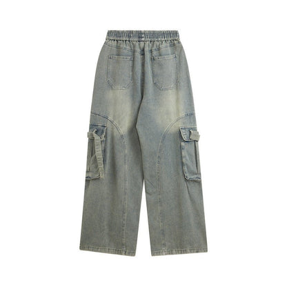 Fashion Straight Denim Pants Men And Women - BAGMODA