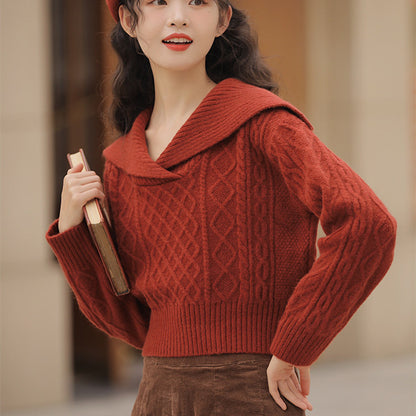 Otoño e invierno, nuevos jerseys cortos holgados y de estilo relajado en colores sólidos para mujer.
