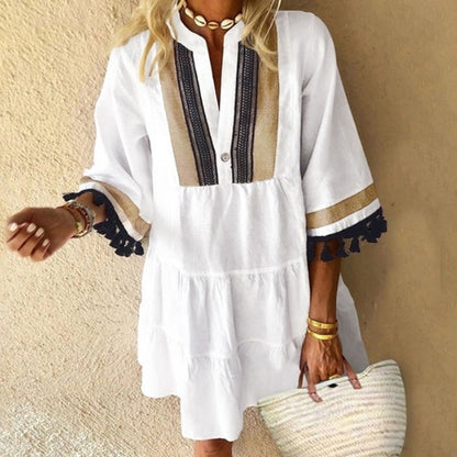 Vestido de verano elástico para mujer, vintage, bonito, elegante, floral.