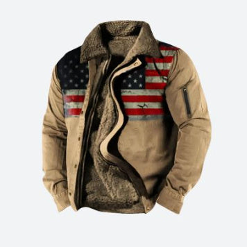 Verdickte Seitennaht Sidekick Casual Zipper Lose Grau-braun Jugend Baumwolle Jacke Männer Fleece Gefütterte Mantel