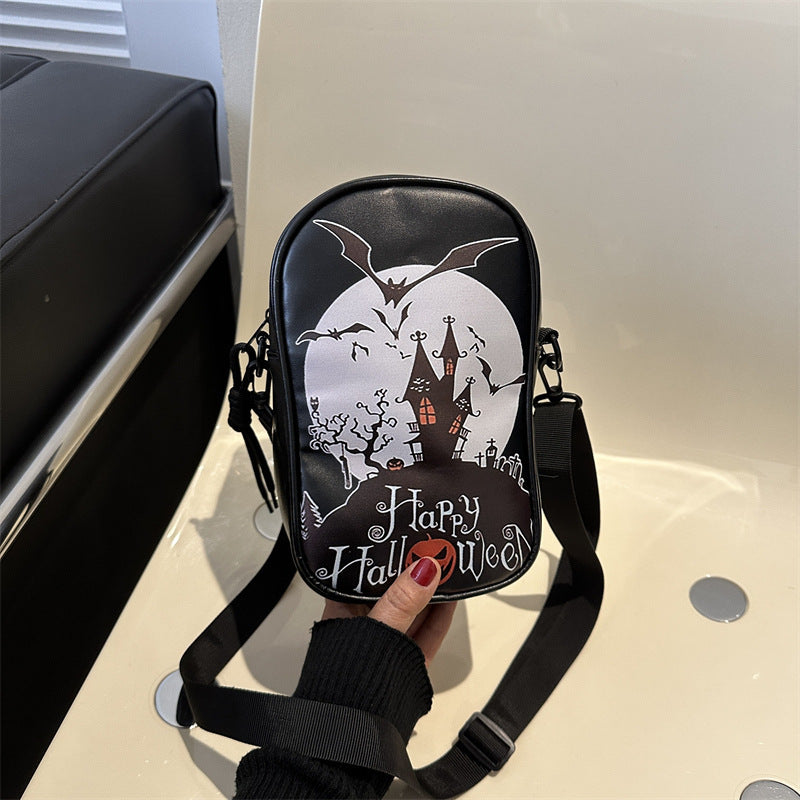 Dark Cartoon Printed Crossbody Bag