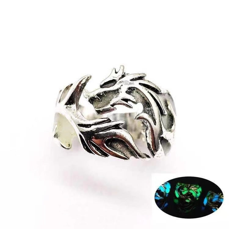 Chinese Style Luminous Dragon Pattern Ring