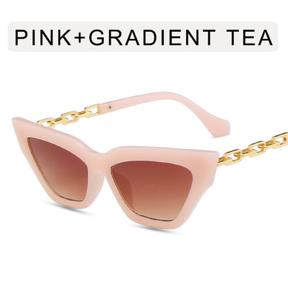 Gafas de sol con cadena y ojo de gato para mujer