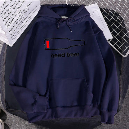Atmungsaktives, lässiges Damen-Kapuzenpullover-Sweatshirt mit Bier-Print