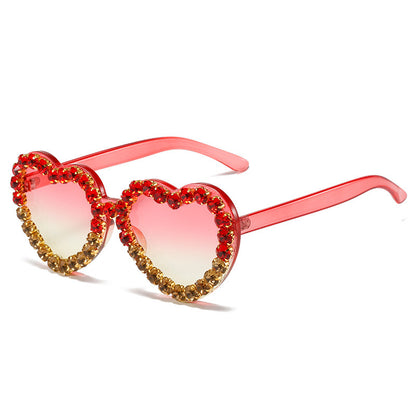 Modische All-Match-Sonnenbrille mit Pfirsichherz für Damen