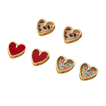 Pendientes de botón para mujer del festival Love de Daily Commuter