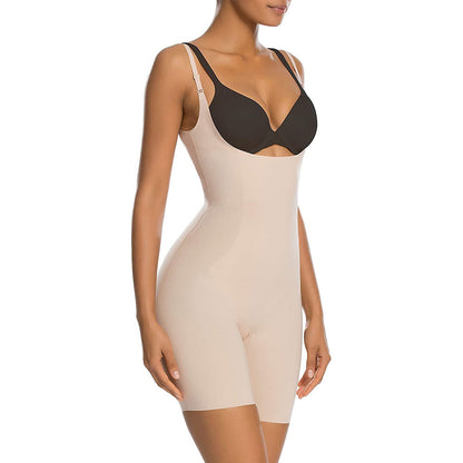 Faja moldeadora de una pieza ajustada de color sólido de moda para mujer