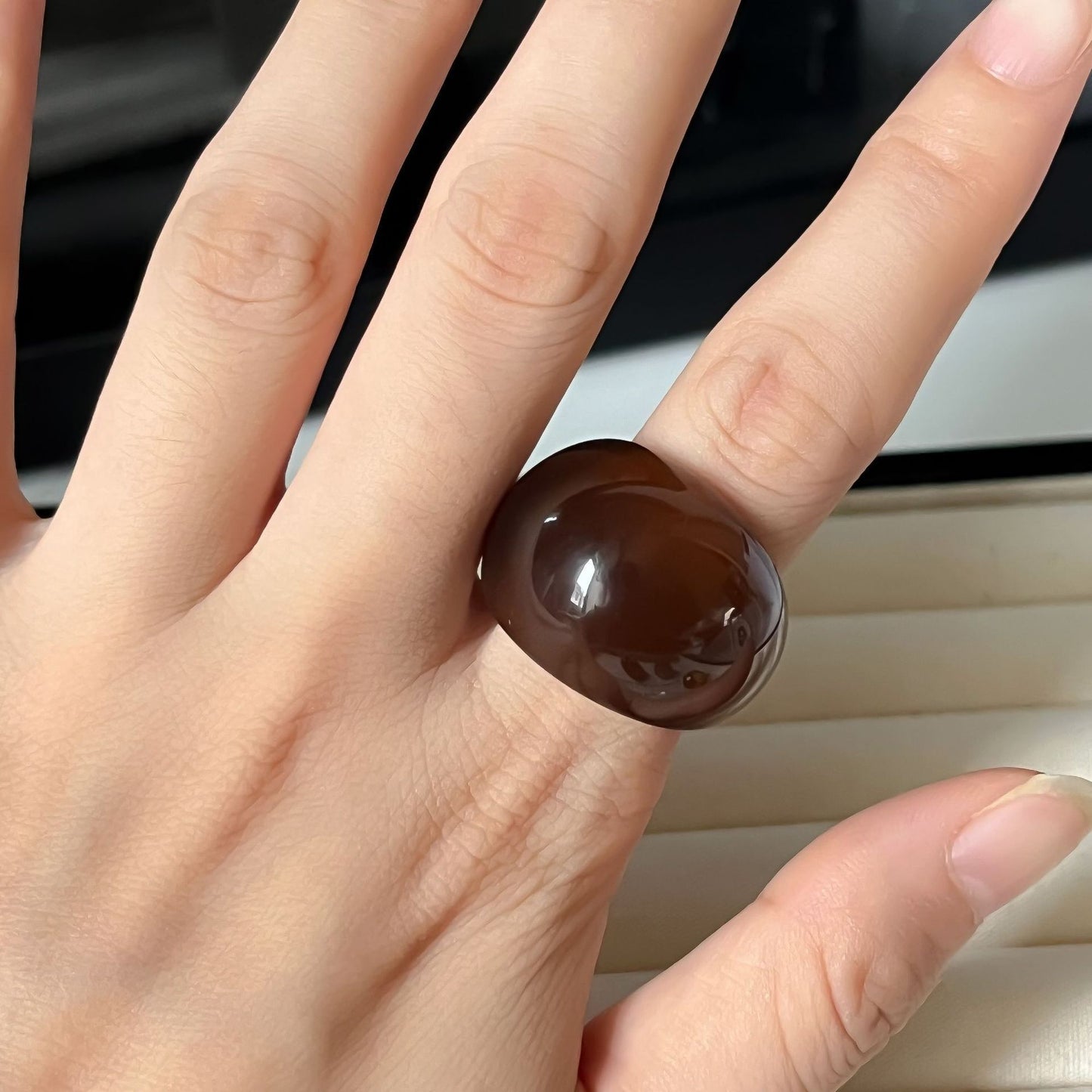 Fashion Transparent Vintage Resin Ring For Women