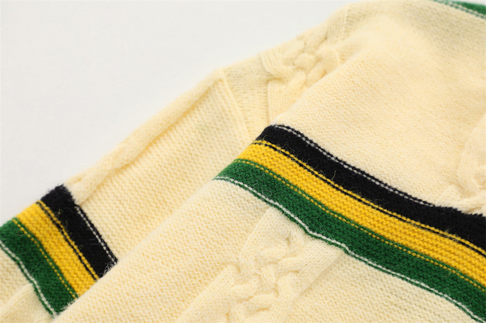 Sweaterstriped Sweater Men's Trendy Loose All Match Base