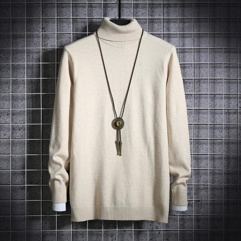 Turtleneck Sweater Men's Simple Solid Color Men's Large Size Pullover