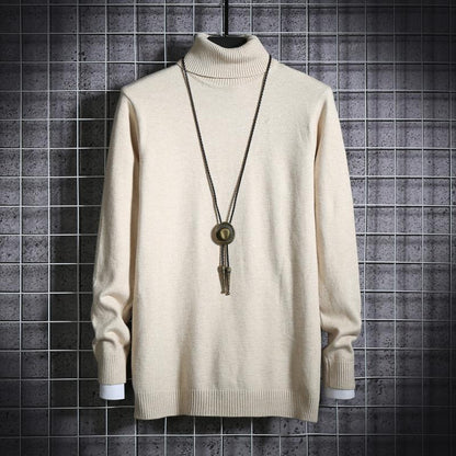 Turtleneck Sweater Men's Simple Solid Color Men's Large Size Pullover
