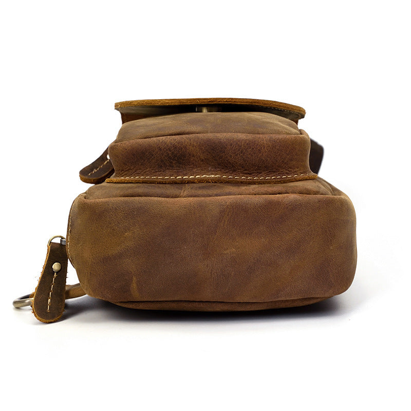 Men's Leather Chest Sports Bag