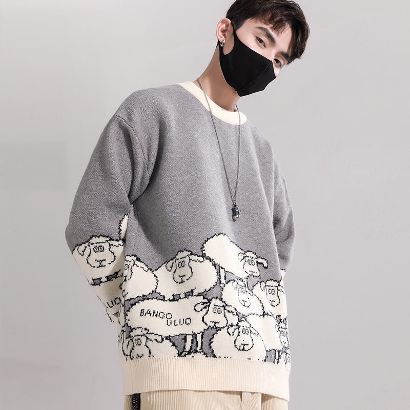 Street Men's  All-match Japanese Retro Sweater